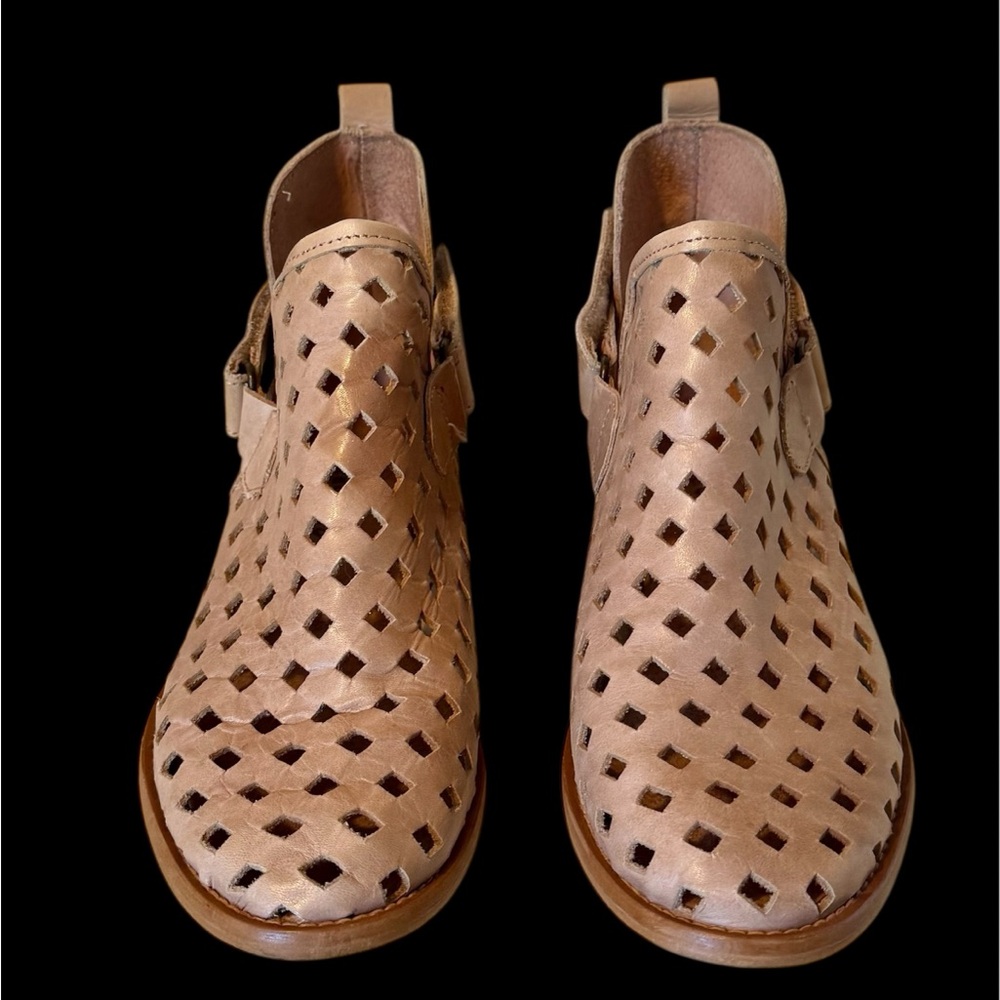 Musse Cloud Ankle Boots Anthropologie Caila Tan Leather Size EU 36 Made Spain